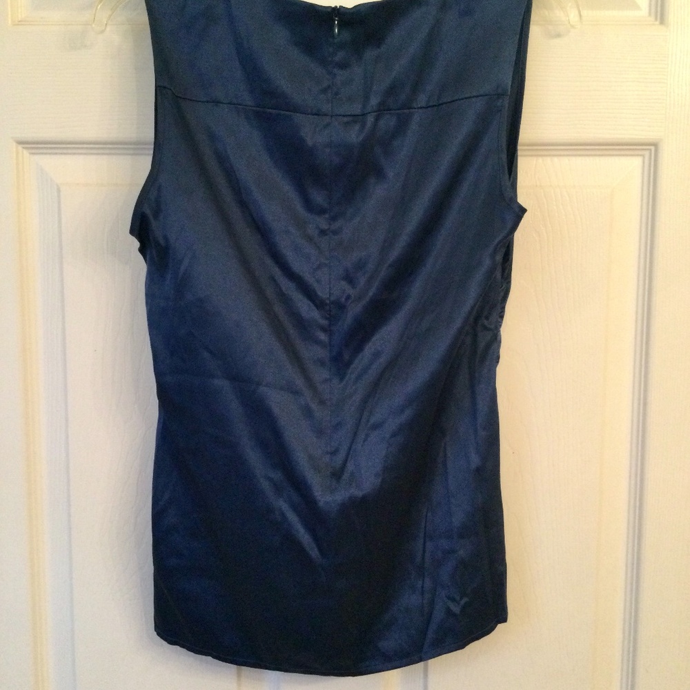 Deep blue sleeveless silk top 8